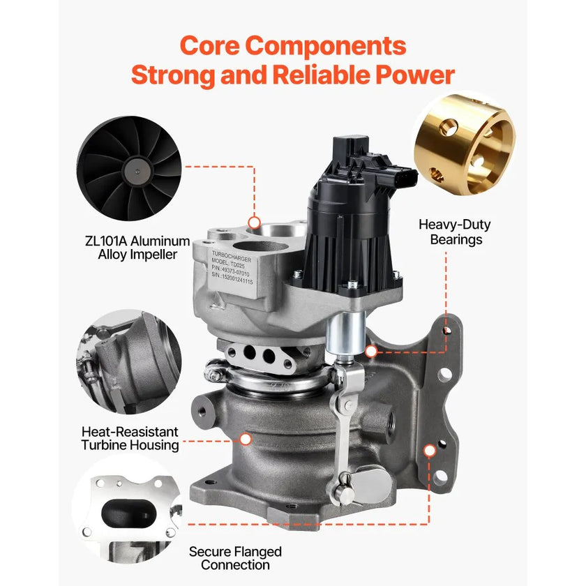 VEVOR Complete Turbocharger Kit with Solenoid Valve for Honda Civic 2016-2020 1.5L Turbo Engine
