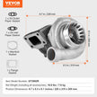 VEVOR Turbo Turbocharger with Gasket Kit for 2.5L-6.0L Engine Displacements