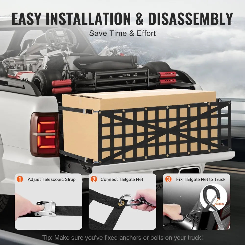 VEVOR Tailgate Net Pickup Truck Tailgate Net 54