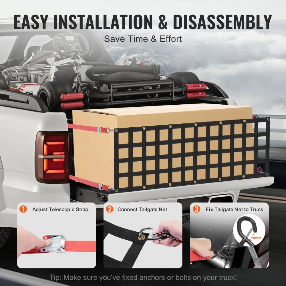 VEVOR Tailgate Net Pickup Truck Tailgate Net 54