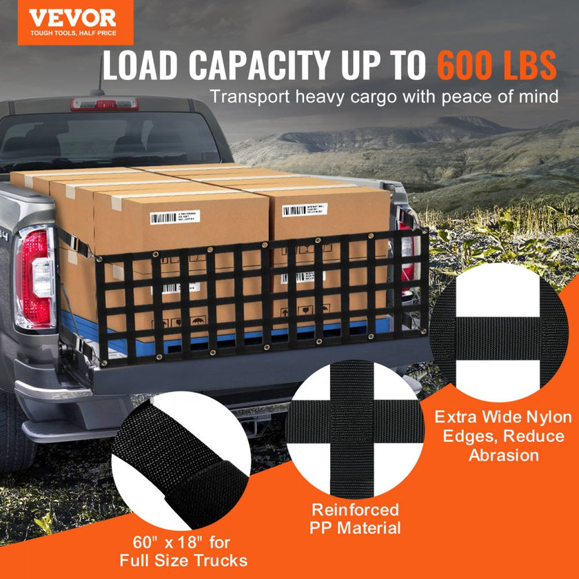 VEVOR Tailgate Net Pickup Truck Tailgate Net 60