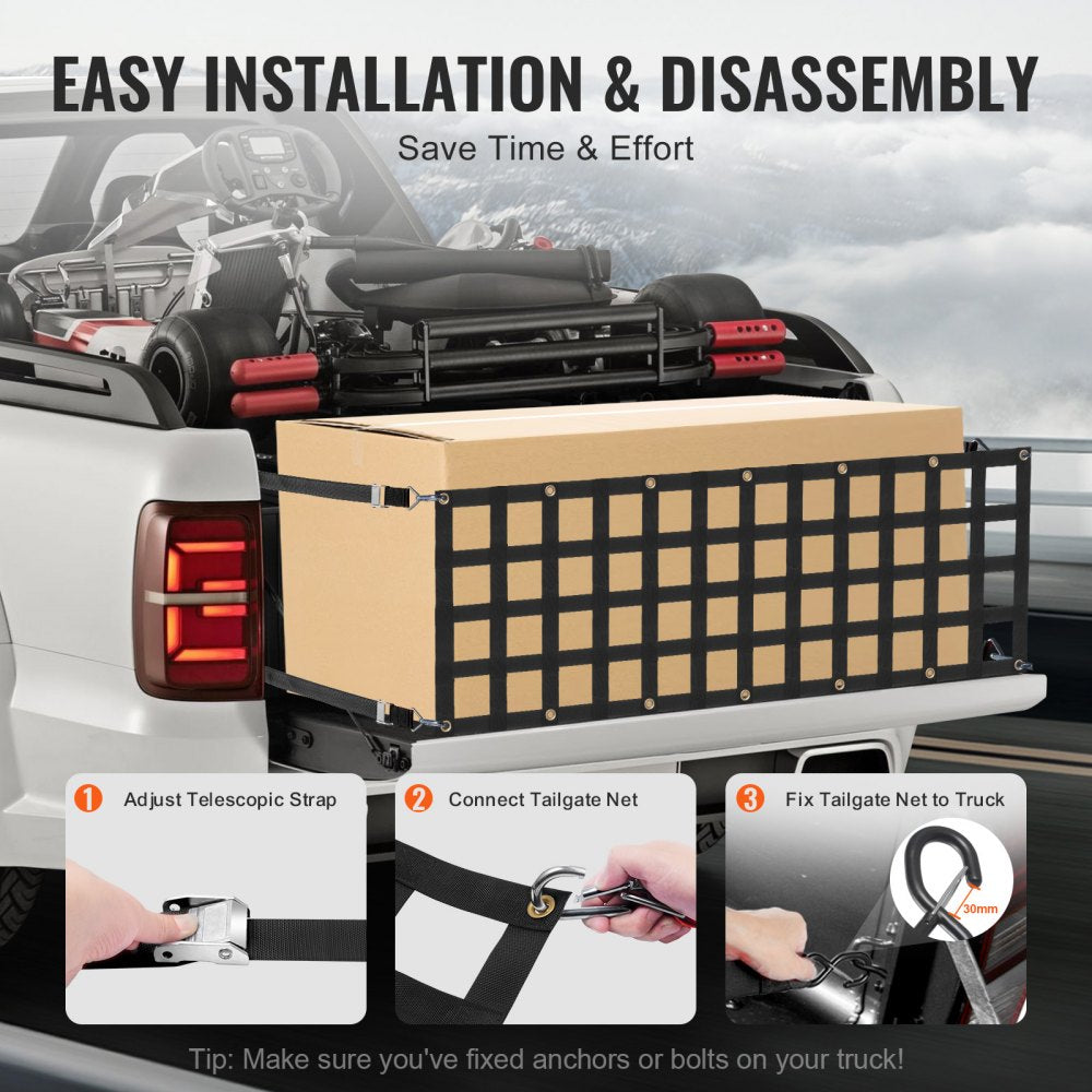 VEVOR Tailgate Net Pickup Truck Tailgate Net 60