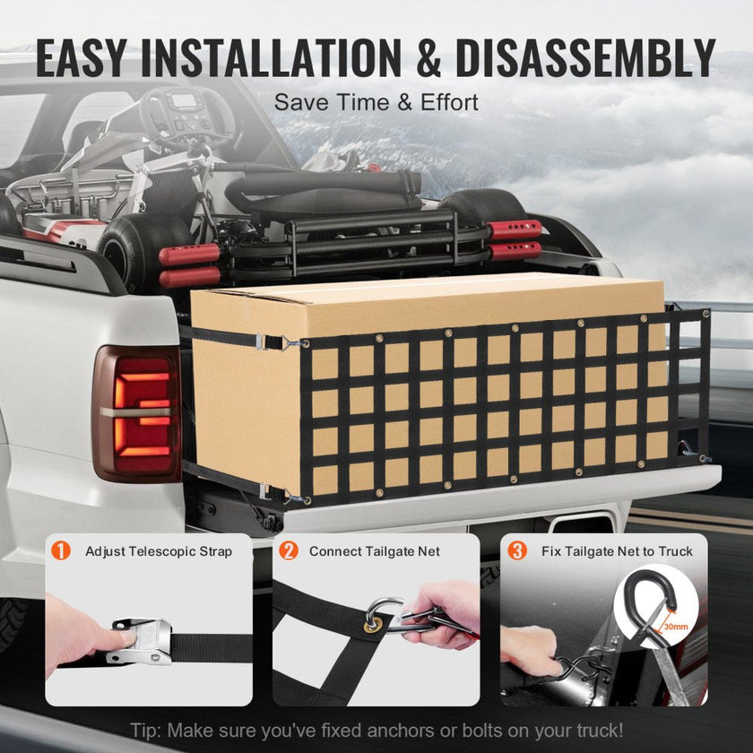 VEVOR Tailgate Net Pickup Truck Tailgate Net 60