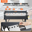 VEVOR Box and Pan Brake, 24-Inch, 0-130 Degrees Sheet Metal Bending Brake, Portable Metal Bender with 20 Gauge Low Carbon Steel 14 Gauge Aluminum Capacity, 5 Adjustable Fingers for Metal Bending