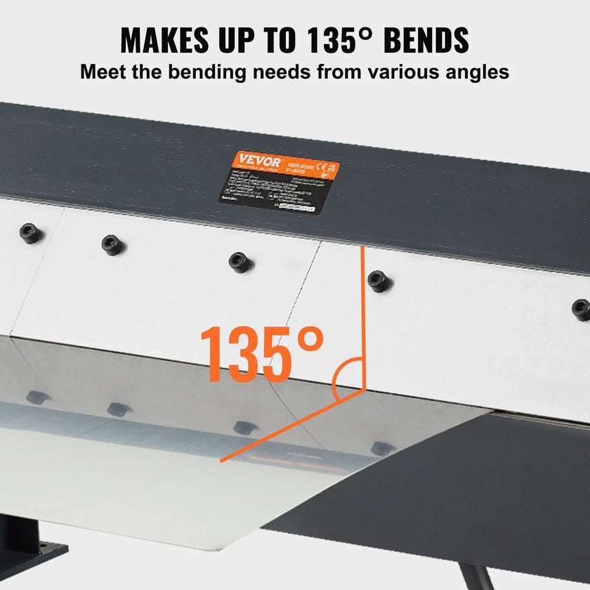 VEVOR Box and Pan Brake, 24-Inch, 0-130 Degrees Sheet Metal Bending Brake, Portable Metal Bender with 20 Gauge Low Carbon Steel 14 Gauge Aluminum Capacity, 5 Adjustable Fingers for Metal Bending