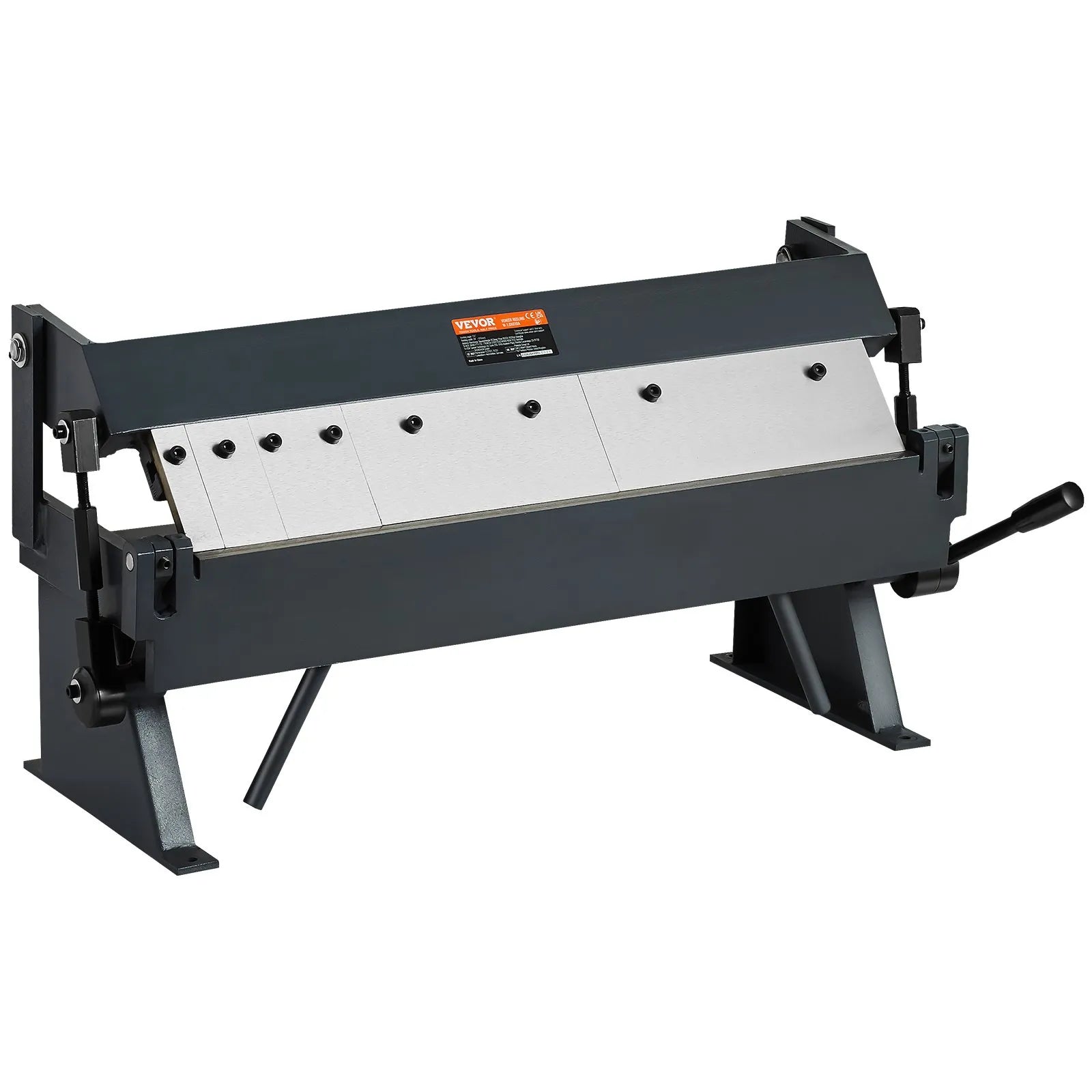 VEVOR Box and Pan Brake, 24-Inch, 0-130 Degrees Sheet Metal Bending Brake, Portable Metal Bender with 20 Gauge Low Carbon Steel 14 Gauge Aluminum Capacity, 5 Adjustable Fingers for Metal Bending