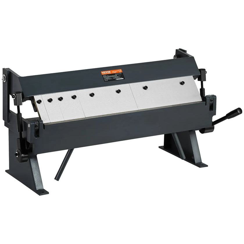 VEVOR Box and Pan Brake, 24-Inch, 0-130 Degrees Sheet Metal Bending Brake, Portable Metal Bender with 20 Gauge Low Carbon Steel 14 Gauge Aluminum Capacity, 5 Adjustable Fingers for Metal Bending