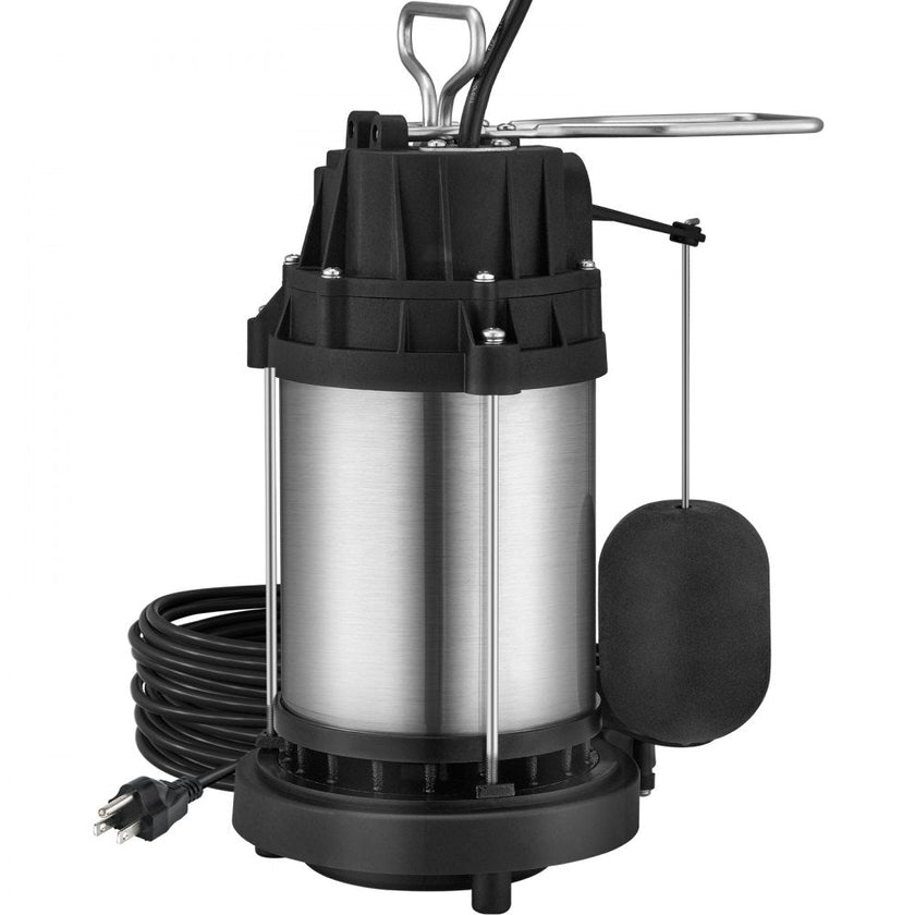 VEVOR Sump Pump, 1/2 HP 3960 GPH, Submersible Cast Iron Stainless Steel Water Pump, 1-1/2