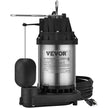 VEVOR Sump Pump, 1/2 HP 3960 GPH, Submersible Cast Iron Stainless Steel Water Pump, 1-1/2