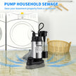 VEVOR Sump Pump, 1.5 HP 6000 GPH, Submersible Cast Iron and Stainless Steel Water Pump, 1-1/2