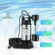 VEVOR Sump Pump, 1.5 HP 6000 GPH, Submersible Cast Iron and Stainless Steel Water Pump, 1-1/2