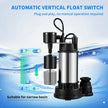 VEVOR Sump Pump, 1.5 HP 6000 GPH, Submersible Cast Iron and Stainless Steel Water Pump, 1-1/2