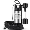 VEVOR Sump Pump, 1.5 HP 6000 GPH, Submersible Cast Iron and Stainless Steel Water Pump, 1-1/2