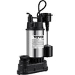 VEVOR Sump Pump, 1.5 HP 6000 GPH, Submersible Cast Iron and Stainless Steel Water Pump, 1-1/2