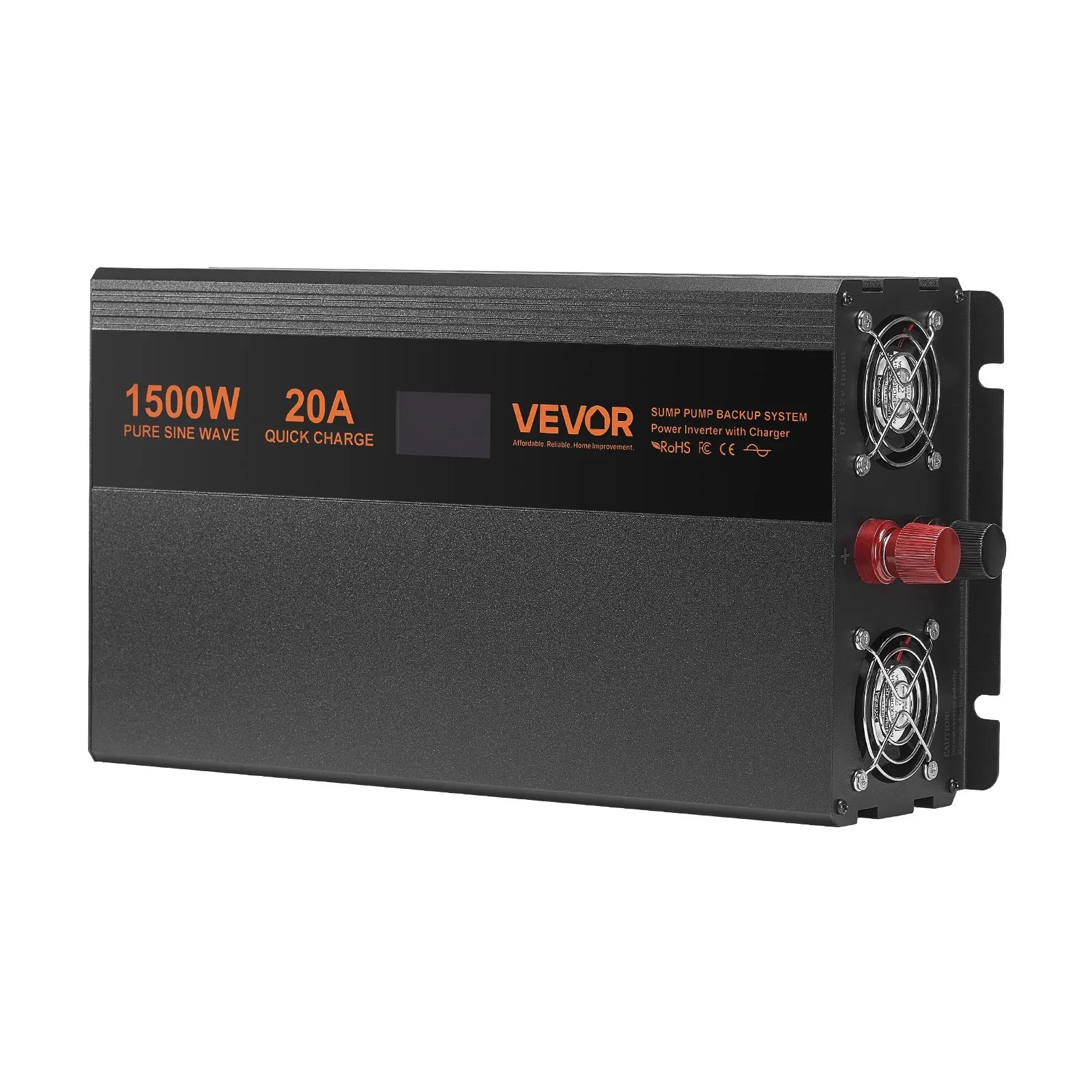VEVOR Sump Pump Battery Backup System 1500W Auto Switches to Battery Inverter