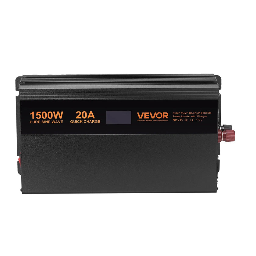 VEVOR Sump Pump Battery Backup System 1500W Auto Switches to Battery Inverter