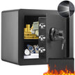 VEVOR Safe 1.2 Cubic Feet Home Safe Steel for Cash Gold 15.8x11.8x13.8 inch