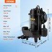 VEVOR Sewage Pump, 3/4 HP 5880 GPH 1050W, Submersible Cast Iron Ejector, with 2