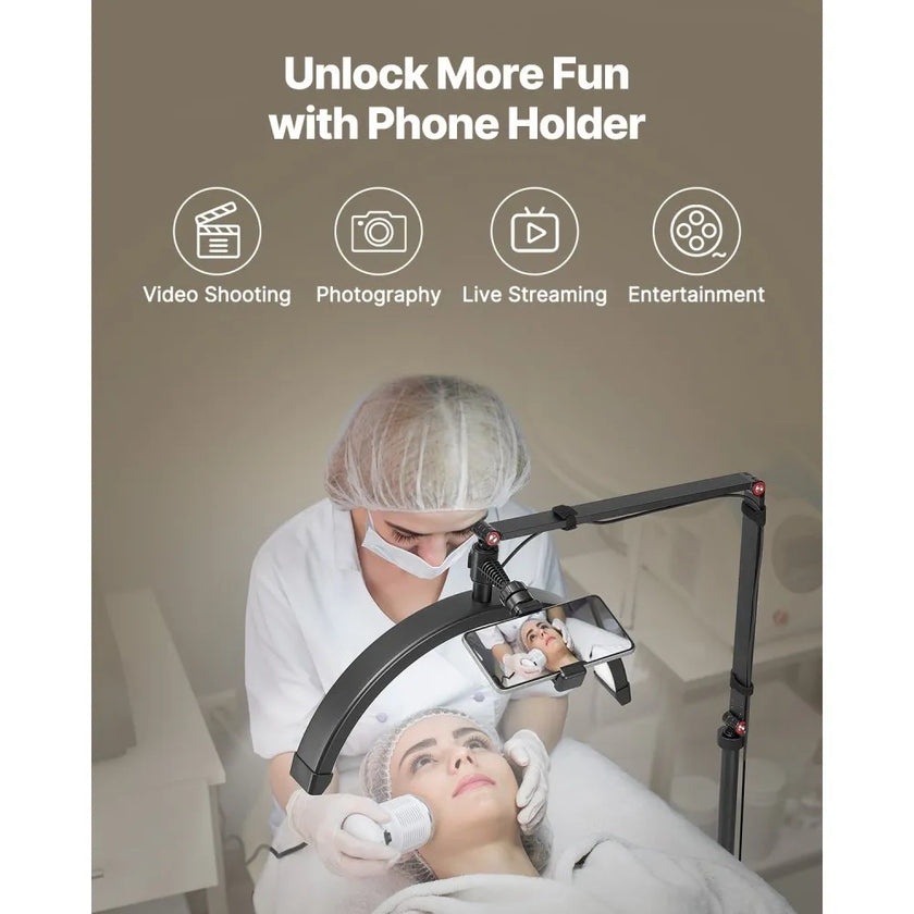 Half Moon Light for Esthetician 2 in 1 LED Floor and Desk Lamp Lash Light Arched