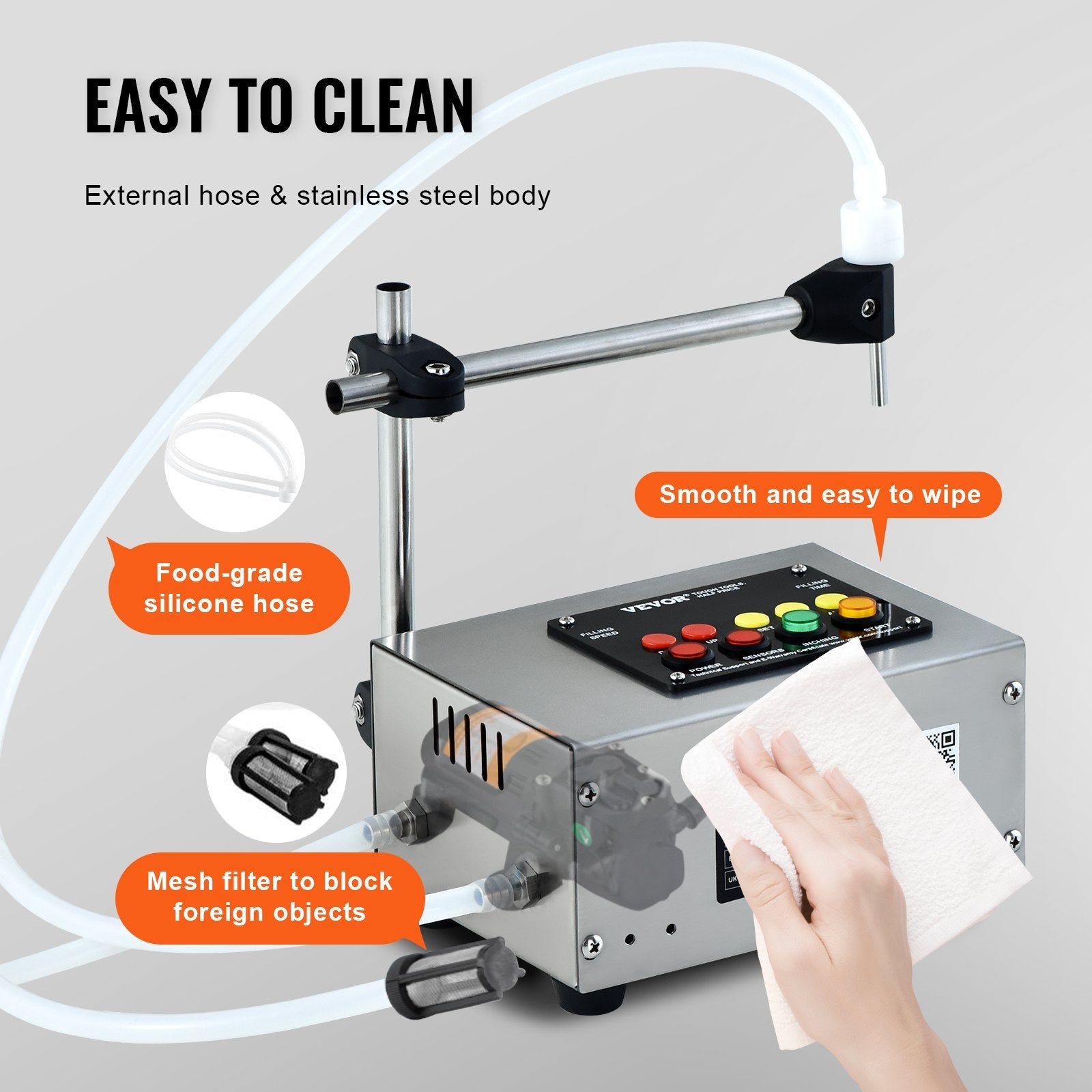 VEVOR Liquid Filling Machine, 10-4000ml Filling Capacity, Automatic Bottle Filler Machine Bottling Machine Digital Control for Milk, Water, Wine, Beverage, Soy Sauce, Vinegar, Alcohol (Single Nozzle)