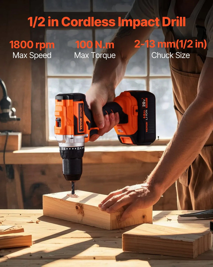 VEVOR Tool Combo Kit 20V Max Brushless 5-Tool Cordless Power Tool Combo Kit