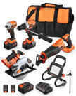 VEVOR Tool Combo Kit 20V Max Brushless 5-Tool Cordless Power Tool Combo Kit