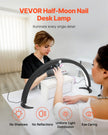 Nail Desk Light 40 W Half Moon Desk Lamp with Phone Holder Adjustable Brightness