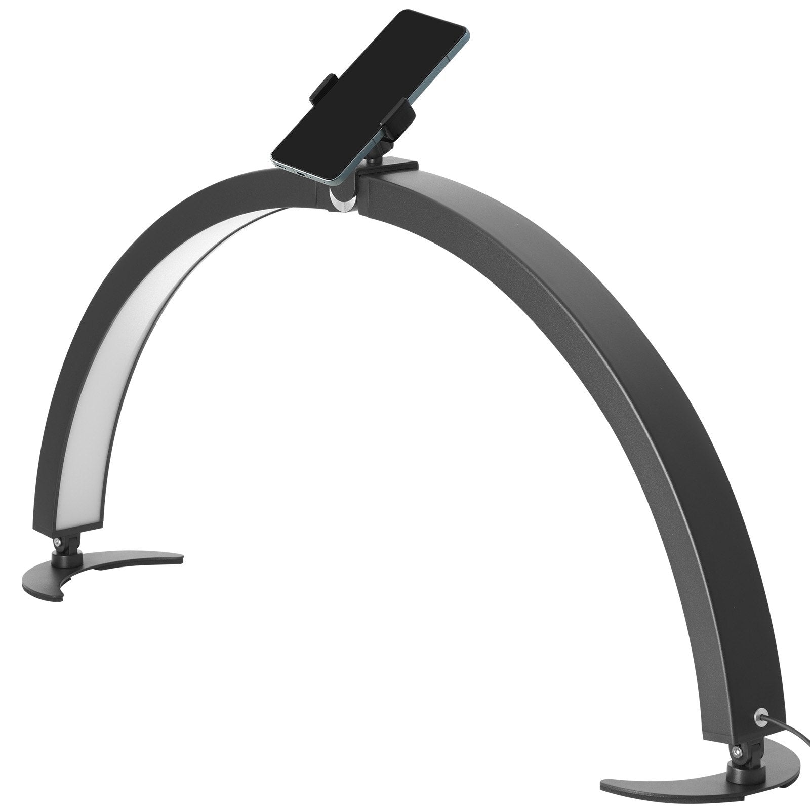 Nail Desk Light 40 W Half Moon Desk Lamp with Phone Holder Adjustable Brightness