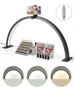 Nail Desk Light 30 W Half Moon Desk Lamp with Phone Holder Adjustable Brightness