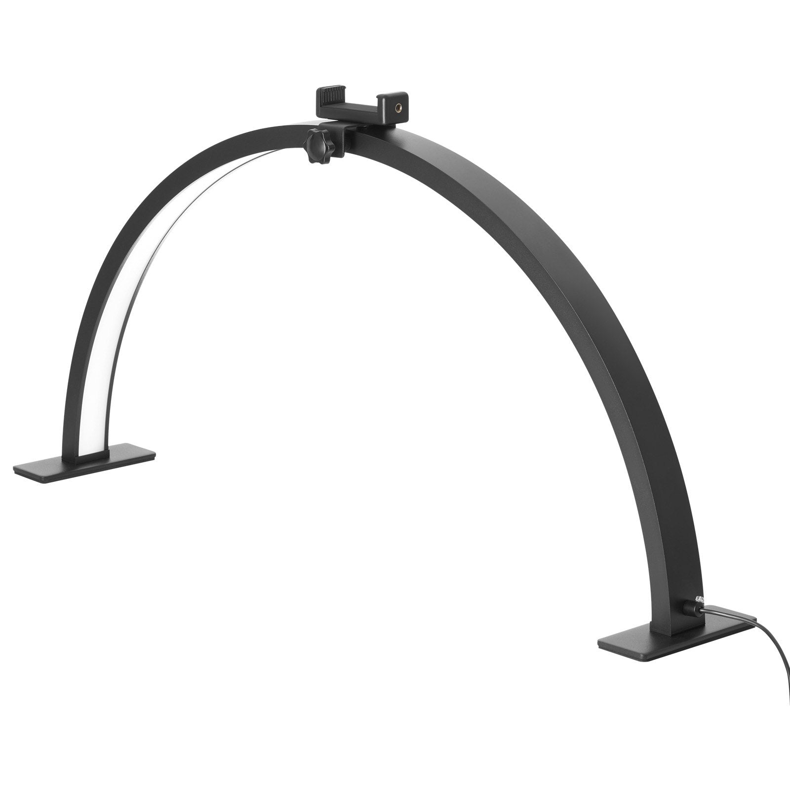 Nail Desk Light 30 W Half Moon Desk Lamp with Phone Holder Adjustable Brightness
