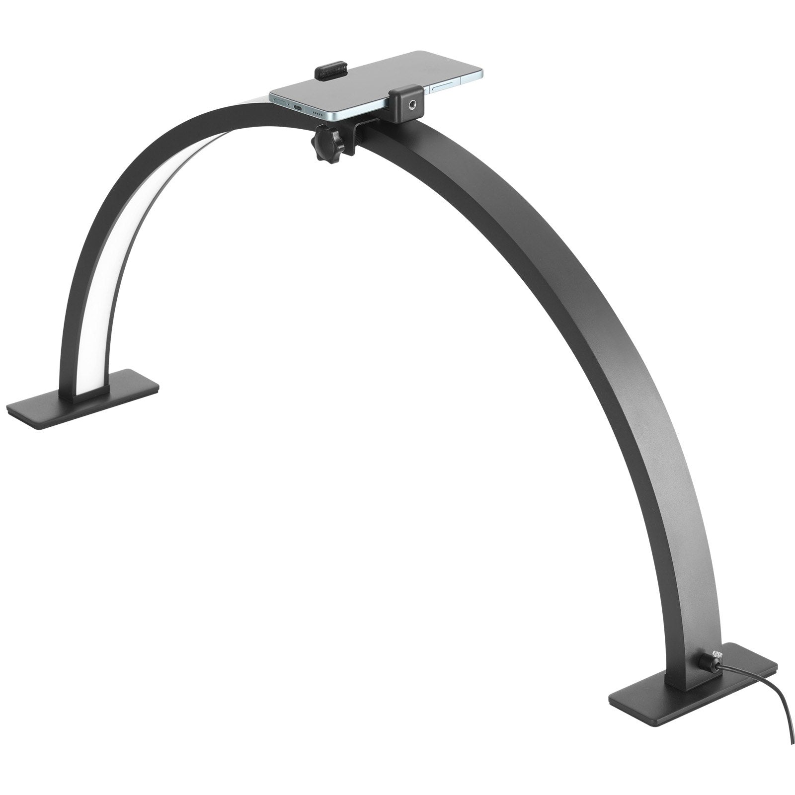 Nail Desk Light 30 W Half Moon Desk Lamp with Phone Holder Adjustable Brightness