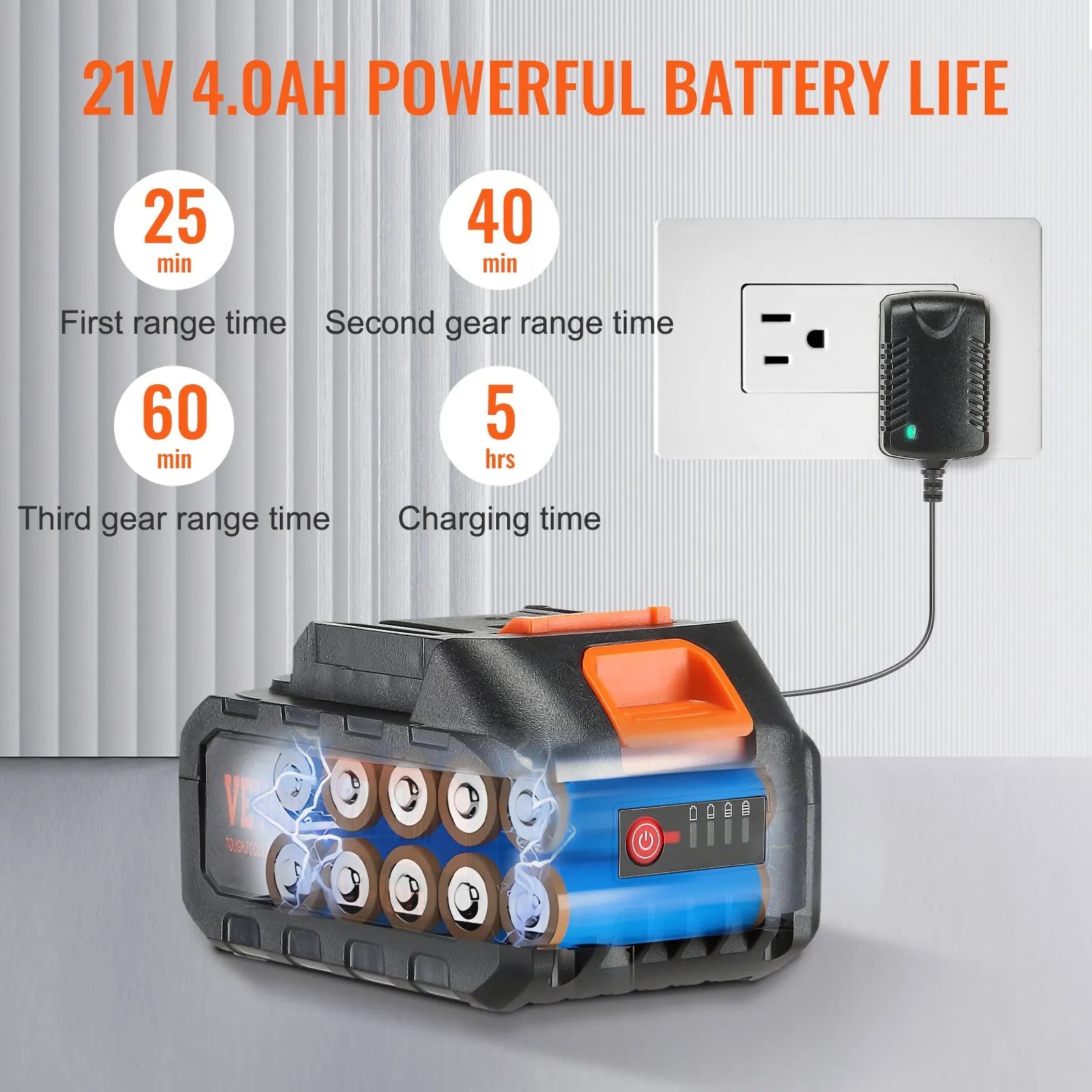 VEVOR Cordless Pressure Washer, 652-PSI 1.0 GPM Portable Power Cleaner, Handheld High-Pressure Car Washer Gun with 4.0Ah Battery, Charger, 6-in-1 Nozzle, for Home/Floor Cleaning & Watering
