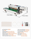 VEVOR Continuous Bag Band Sealing Machine Horizontal Band Sealer with Inflation