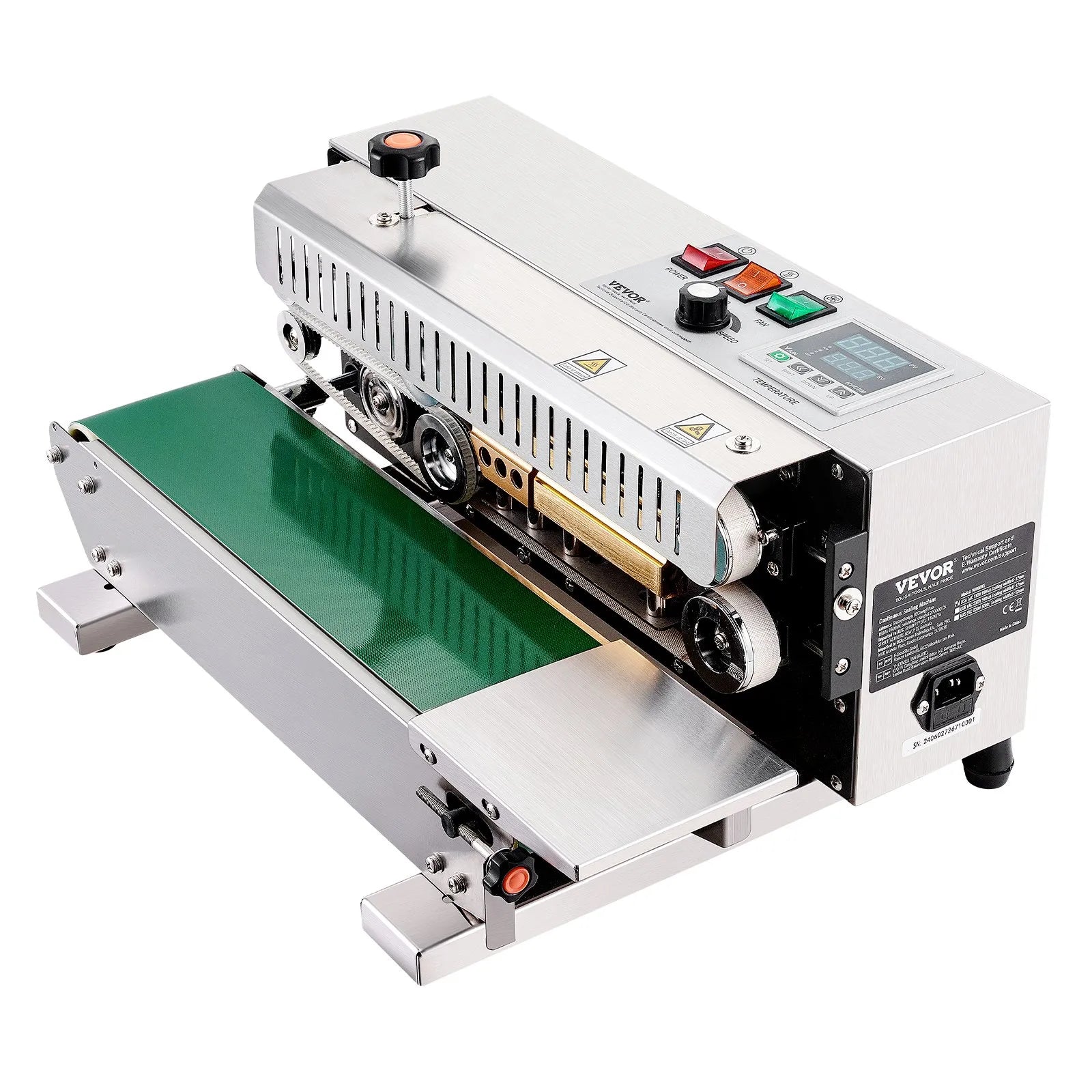 VEVOR Continuous Bag Band Sealing Machine Horizontal Band Sealer Stainless Steel