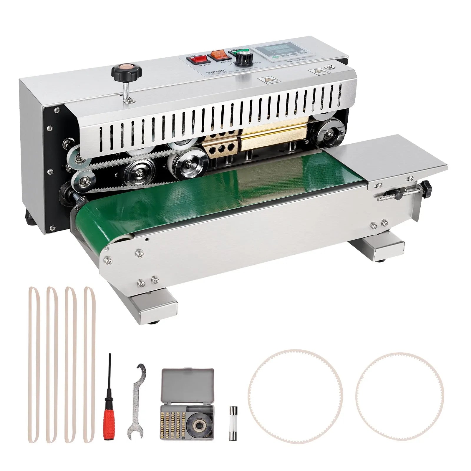VEVOR Continuous Bag Band Sealing Machine Horizontal Band Sealer Stainless Steel