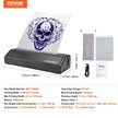 VEVOR Tattoo Transfer Stencil Printer, Wireless Bluetooth Tattoo Stencil Printer Machine with 10Pcs Transfer Paper and Cloth Bag, Portable Tattoo Printer for Android and iOS Phone, iPad and PC