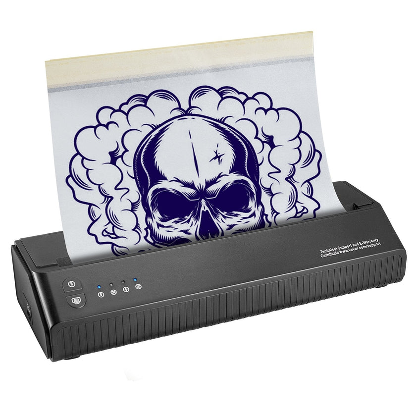 VEVOR Tattoo Transfer Stencil Printer, Wireless Bluetooth Tattoo Stencil Printer Machine with 10Pcs Transfer Paper and Cloth Bag, Portable Tattoo Printer for Android and iOS Phone, iPad and PC