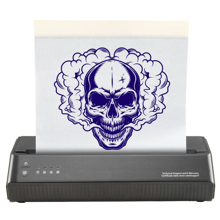 VEVOR Tattoo Transfer Stencil Printer, Wireless Bluetooth Tattoo Stencil Printer Machine with 10Pcs Transfer Paper and Cloth Bag, Portable Tattoo Printer for Android and iOS Phone, iPad and PC