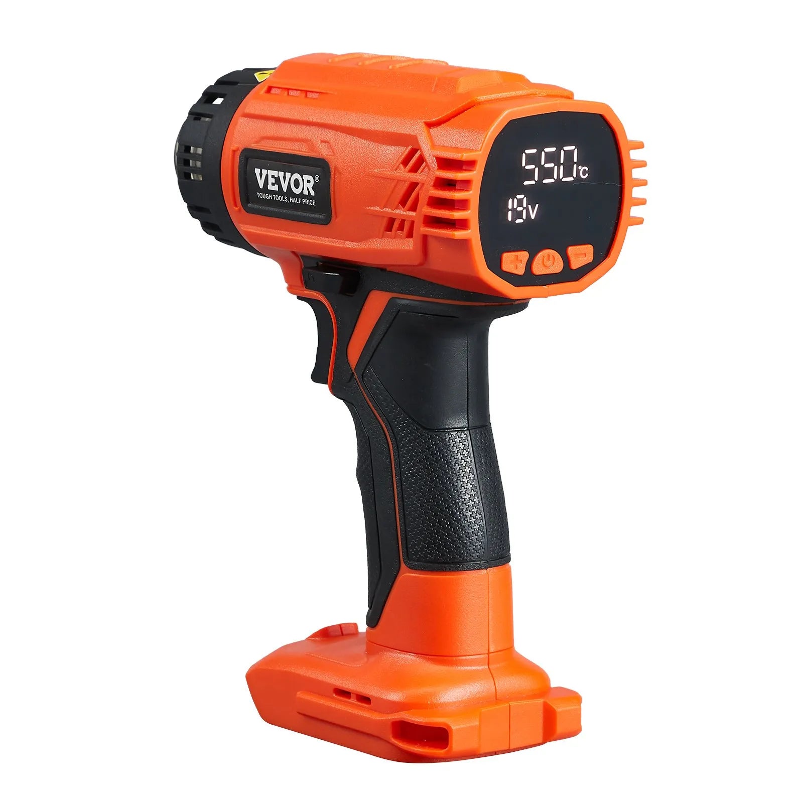 VEVOR Cordless Heat Gun Hot Air Gun with LCD Display Multi-Level Temp & 4 Nozzle