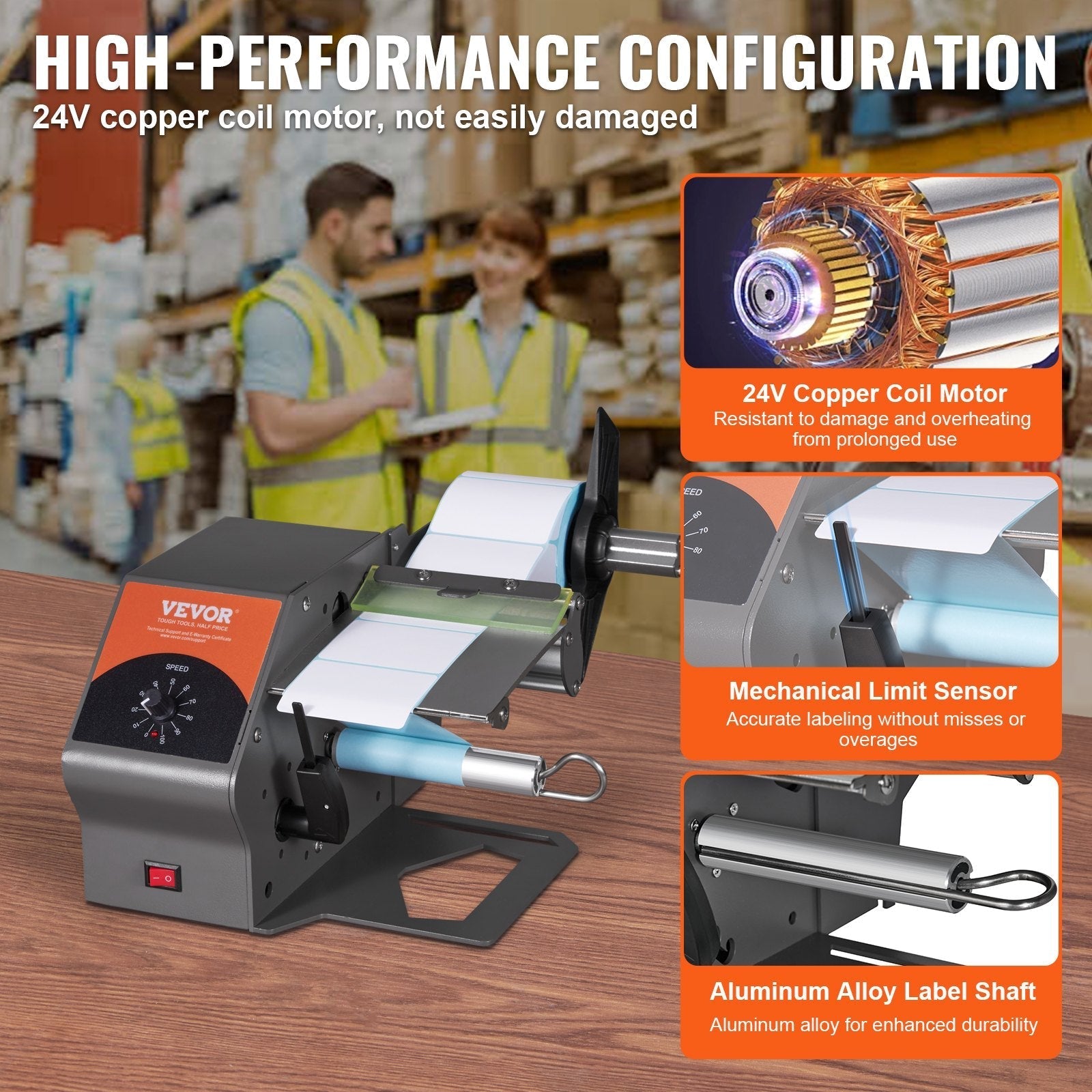 VEVOR Automatic Label Dispenser, Width 0.2
