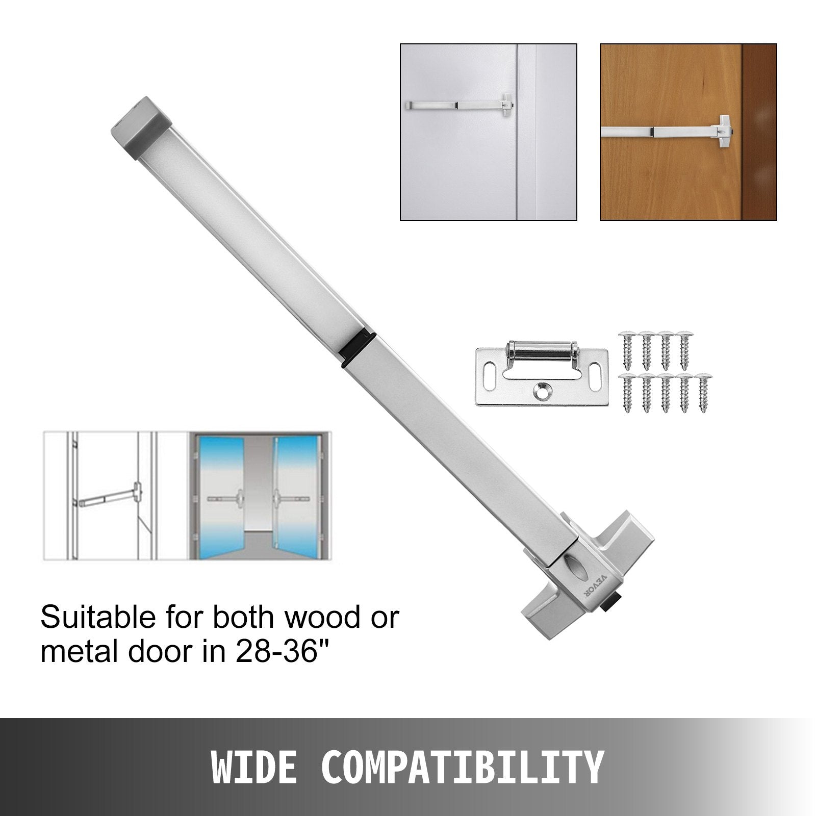 VEVOR Push Commercial Emergency Bar Panic Exit Device Suitable for Wood Metal Door
