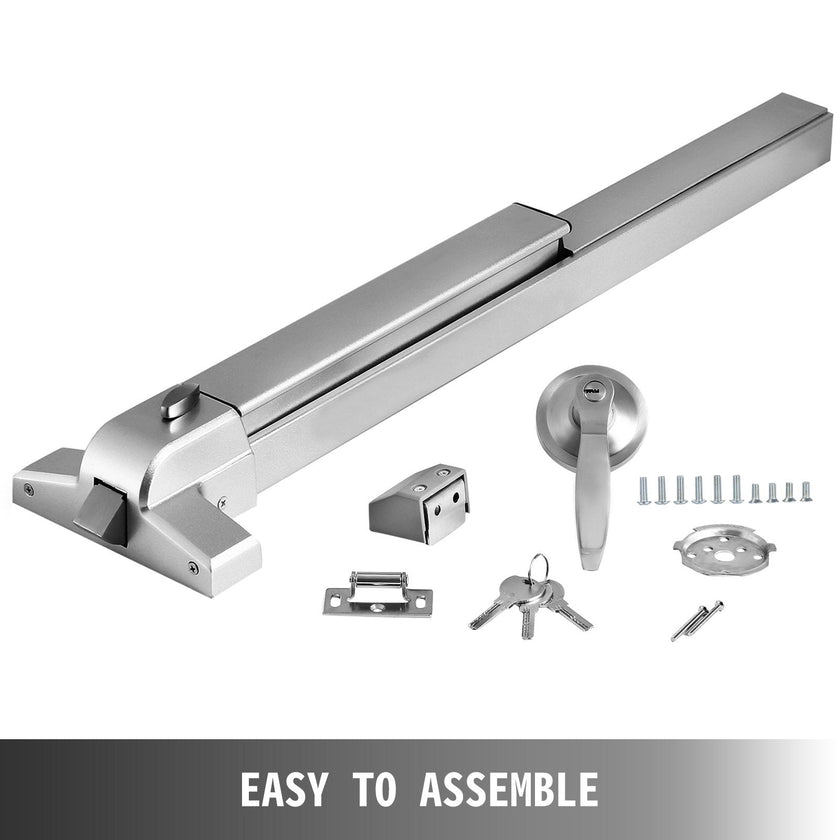 Door Push Bar Panic Exit Device W/ Exterior Lever Commercial Emergency Exit Bar