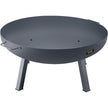 VEVOR Fire Pit Bowl, 34-Inch Deep Round Carbon Steel Fire Bowl, Wood Burning for Outdoor Patios, Backyards & Camping Uses, Portable Handles and A Firewood Stick, Black