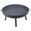 VEVOR Fire Pit Bowl, 34-Inch Deep Round Carbon Steel Fire Bowl, Wood Burning for Outdoor Patios, Backyards & Camping Uses, Portable Handles and A Firewood Stick, Black