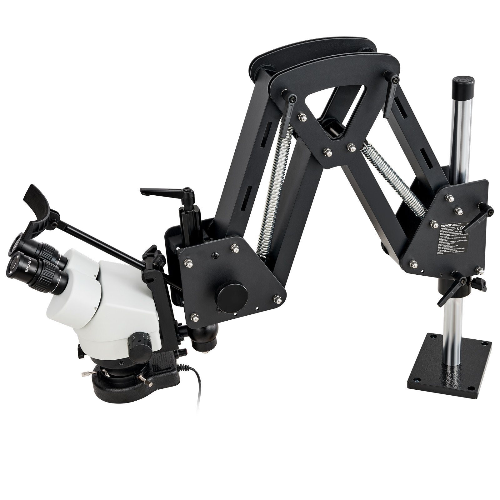 VEVOR Multi-Directional Microscope Spring Bracket Ball Vise Ring Light 7X-45X