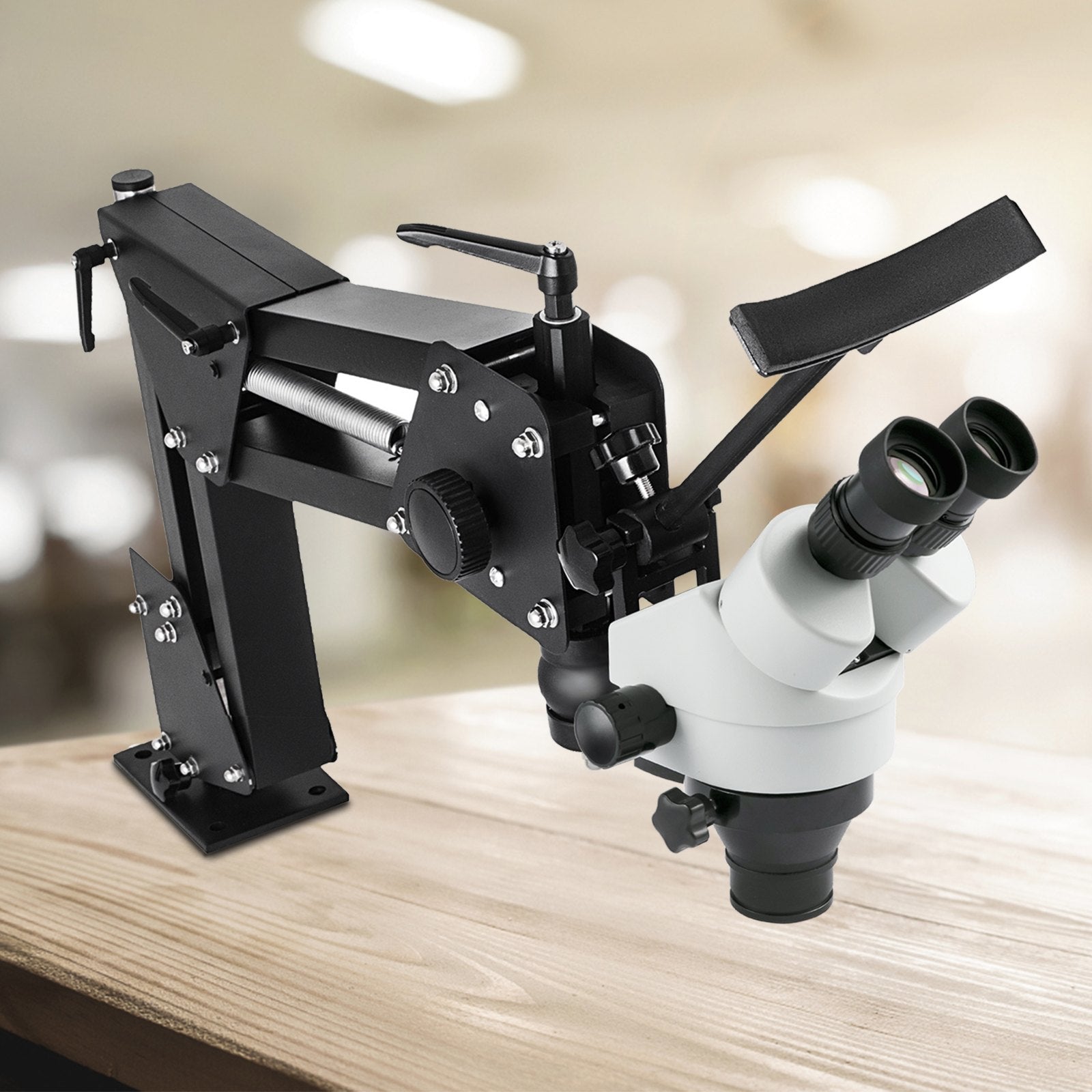 VEVOR Micro Inlaid Mirror Multi-Directional Microscope with Spring Bracket 7X-45X Multi-Directional Micro-Setting Microscope Microscope Gem Diamond Setting Machine with Stand Jewelry Tools