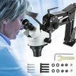 VEVOR Micro Inlaid Mirror Multi-Directional Microscope with Spring Bracket 7X-45X Multi-Directional Micro-Setting Microscope Microscope Gem Diamond Setting Machine with Stand Jewelry Tools