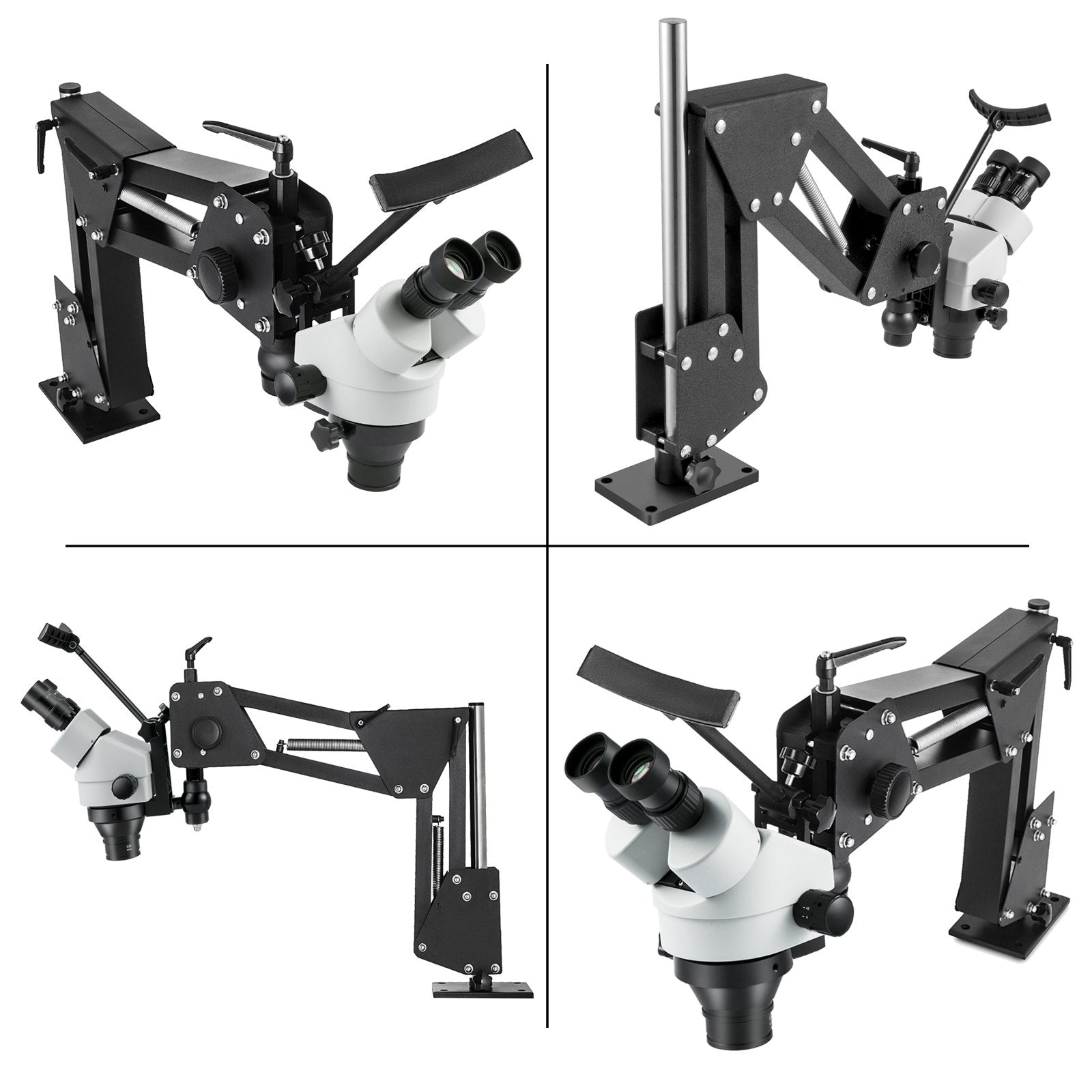 VEVOR Micro Inlaid Mirror Multi-Directional Microscope with Spring Bracket 7X-45X Multi-Directional Micro-Setting Microscope Microscope Gem Diamond Setting Machine with Stand Jewelry Tools