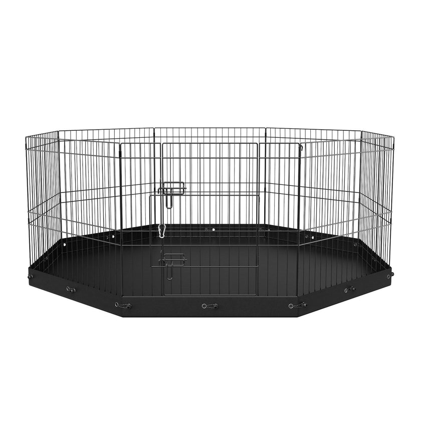 VEVOR Dog Playpen, 8 Panels Foldable Metal Dog Exercise Pen with Bottom Pad, 24