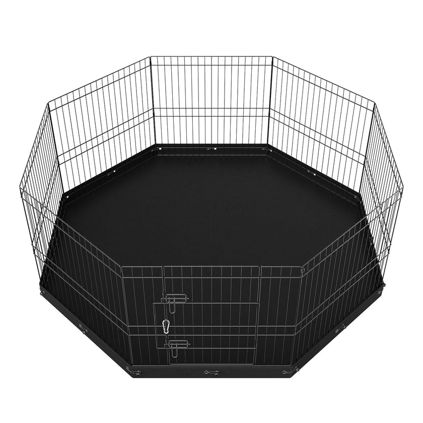 VEVOR Dog Playpen, 8 Panels Foldable Metal Dog Exercise Pen with Bottom Pad, 24